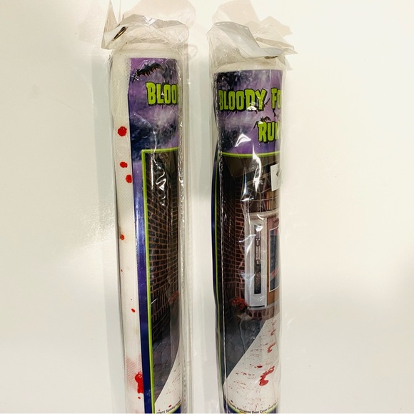 HALLOWEEN Bloody Footprint Indoor/Outdoor Runner with Double Sided Tape 24”x10ft - Picture 2 of 13